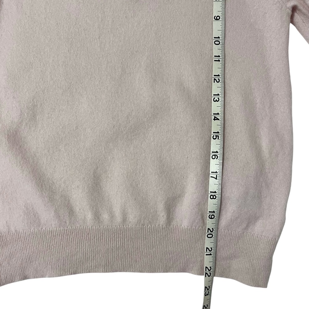 Quince 100% Cashmere V-Neck Sweater Blush Pink Soft Lightweight Knit Medium M - Picture 4 of 7